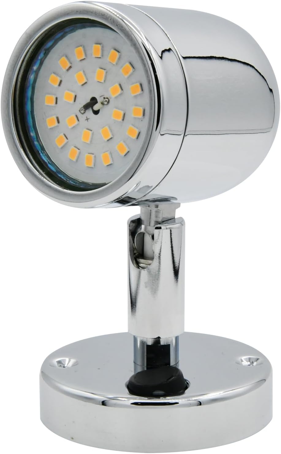 Vinland Marine Brass Cabin Reading Light, LED MR-16-3W, Chrome Plated Brass Swivel Head Chart Light, Ø2-5/8 Base, 4.5" Height, Boat Cabin, Sailboat Chart, Yacht Interior