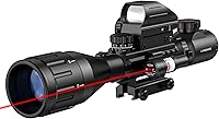 Vista 1 de MidTen 4-16x50 AO Hunting Rifle Scope Dual Illuminated Rangefinder Optics & 4 Holographic Reticle Red/Green Dot Sight & Laser Sight