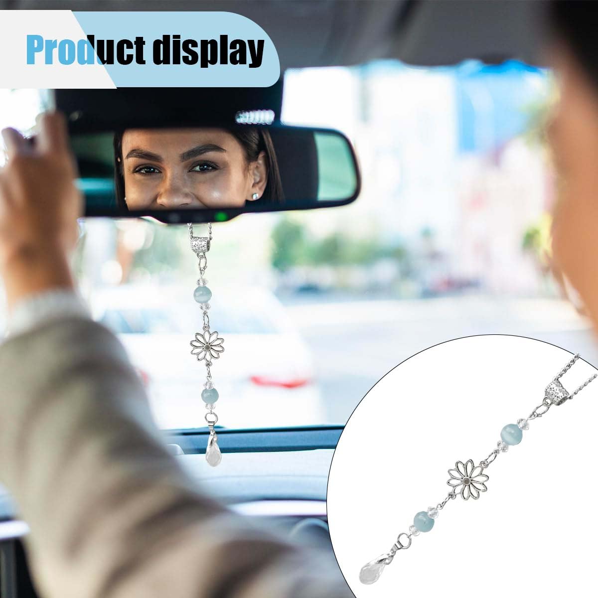 Wind Chimes Crystal Bling Car Auto Fashion Pendant Interior Rear View Mirror Ornament Hanging Dangle Charm