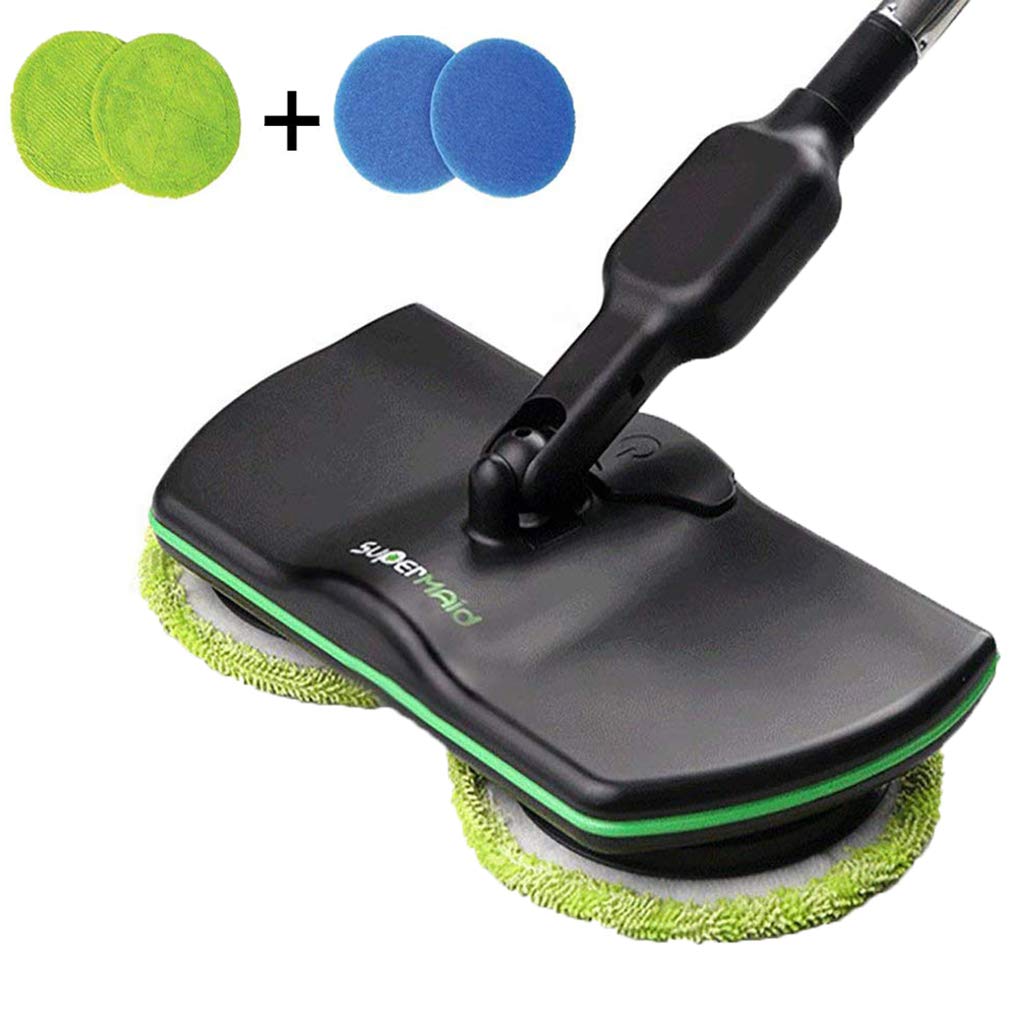 Electric Spinning Mop Cordless, Household Cleaning Mop Rechargeable,Handheld Spin Maid Floor Cleaner, Powered Scrubber Polisher Mop Carpet Tile Sweeper for Living Room Bedroom Dining Room,A
