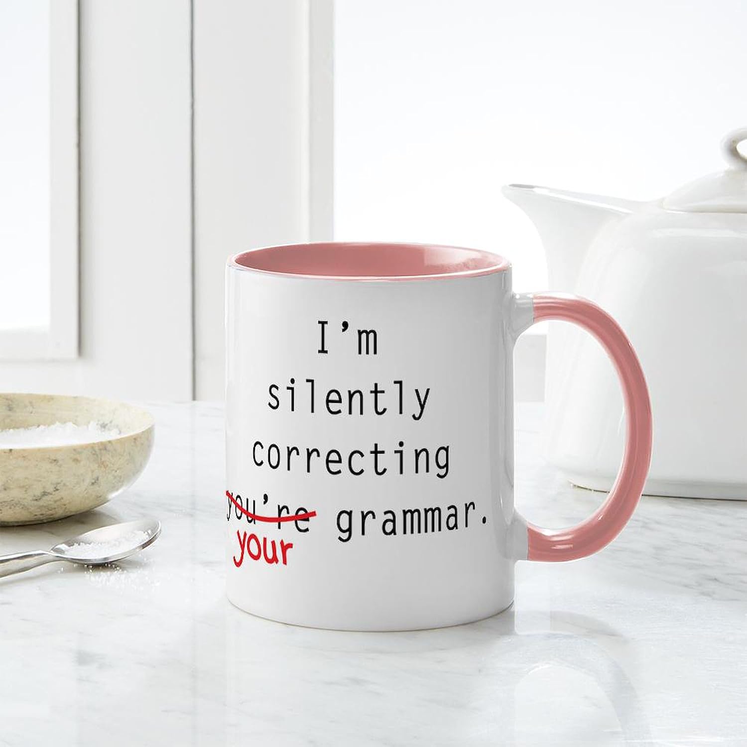 CafePress I'm Silently Correcting Your Grammar Large Mug 11 oz (325 ml) Ceramic Coffee Mug