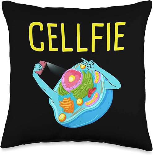Miniatura 1 de The Science Celfie Shirt Store Company Divertida almohada de celfie para profesores de biología, 16 x 16 pulgadas, multicolor