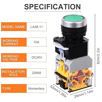 Amazon.co.jp: DAOKAI 22 mm モメンタリ押しボタン スイッチ 24