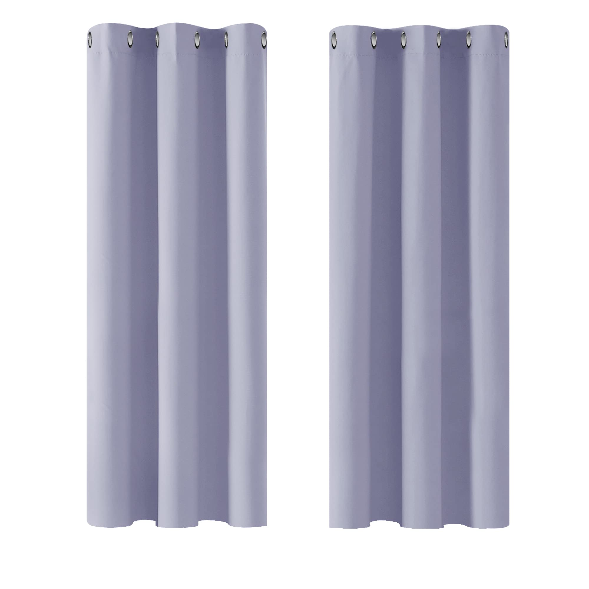 Deconovo Window Treatments Thermal Insulated Eyelet Curtains Blackout Curtains for Bedroom Light Purple 42 x 54 Inch 2 Panels — image 1