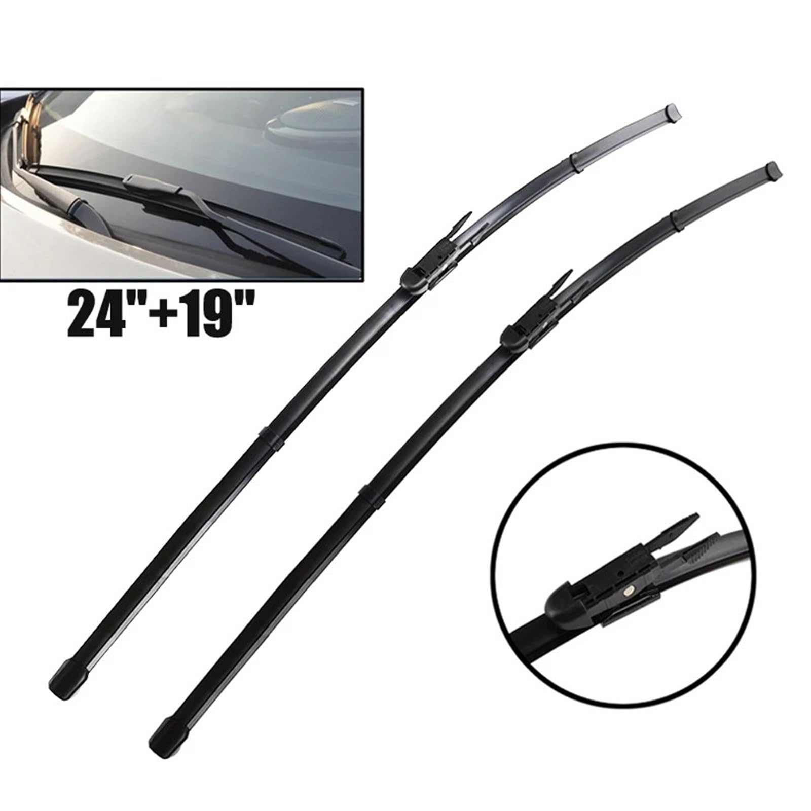 Limpiaparabrisas De Coche Compatible con S3 (8P1) 2006-2013 Escobillas De Limpiaparabrisas Delanteras Limpiaparabrisas Limpiaparabrisas Ventana Coche Cepillos contra La Lluvia 24"+19"