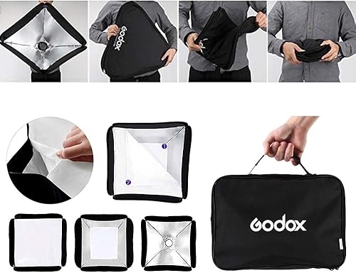 Miniatura 4 de GODOX Kit plegable de 31.5 x 31.5in, 32 x 32 pulgadas, con soporte de rejilla S2, soporte Bowens, soporte para cámara flash Speedlight Studio