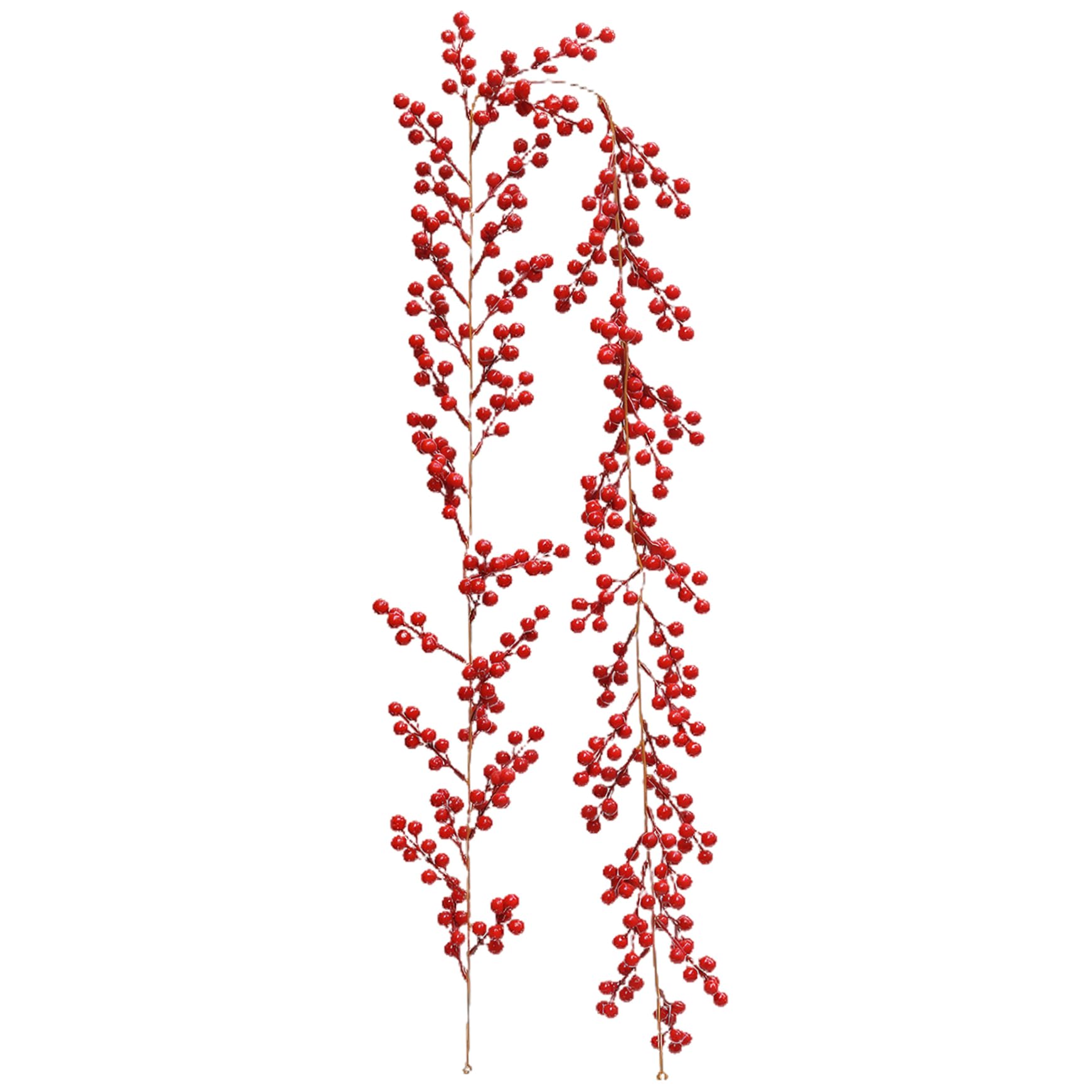 Grsrkep Christmas Garland, 6ft Flexible Artificial Red Berry Garland, Red and Burgundy Berry, Plastic Winter for Indoor Outdoor Home Fireplace Winter Holiday Decor