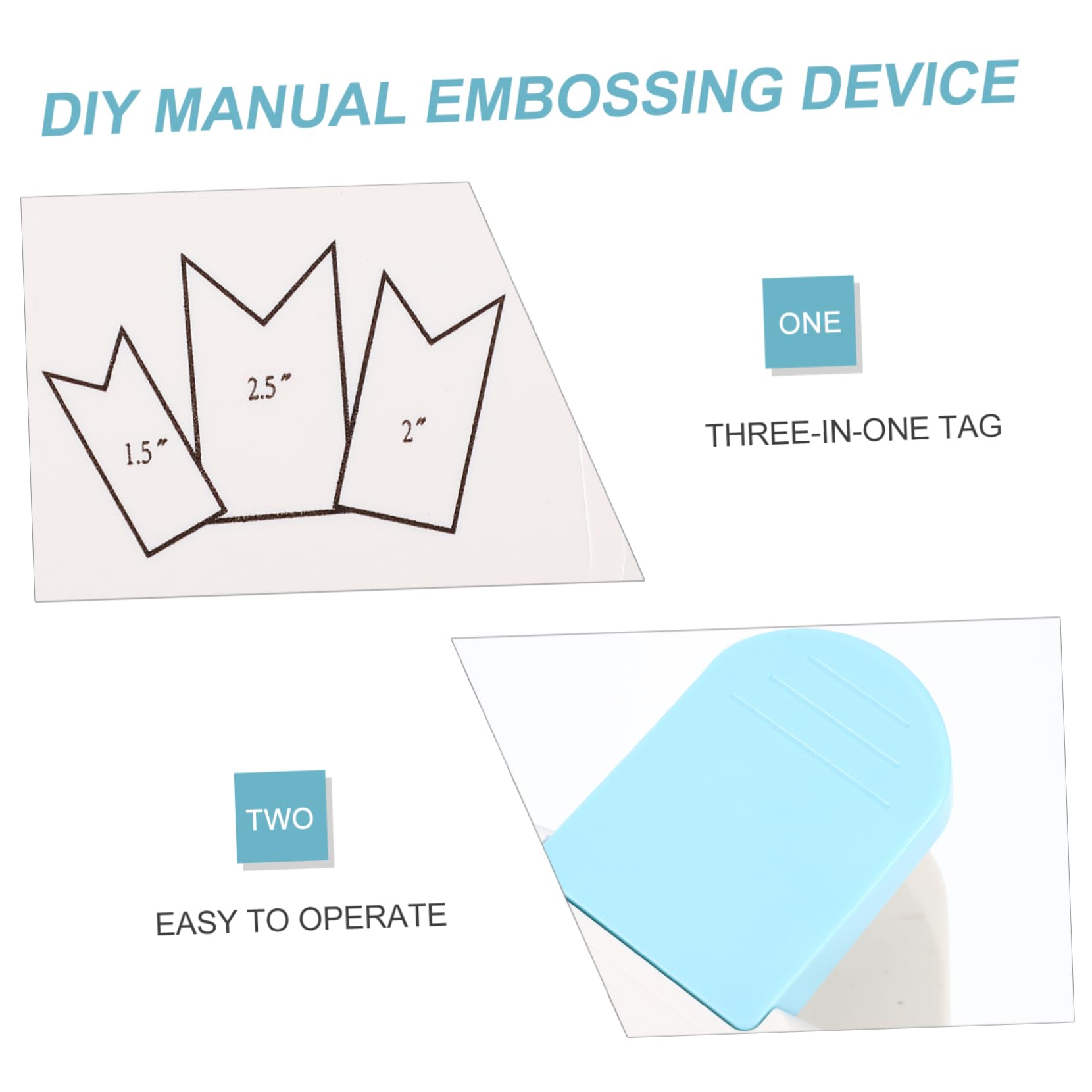 Perforatore Leva Bianco per Etichette, Scrapbooking Diy, 3 Larghezze