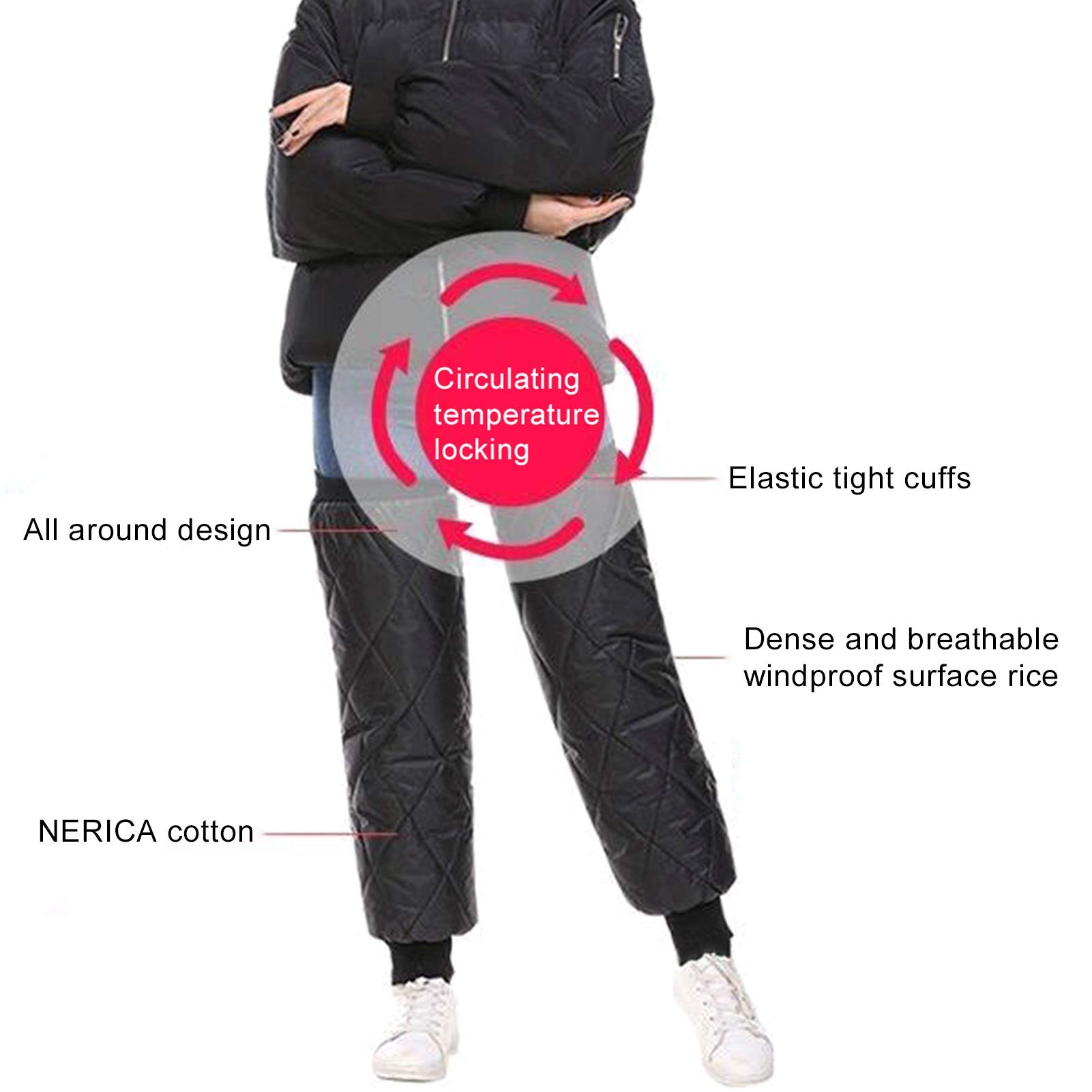 1 Paire Protecteur de polyarthrite Thermique Protecteur au Genou Chaude Brace Support Pad D'Equitation d'hiver Sports Housse de Protection des Manches genoubles(Rosso,70cm)