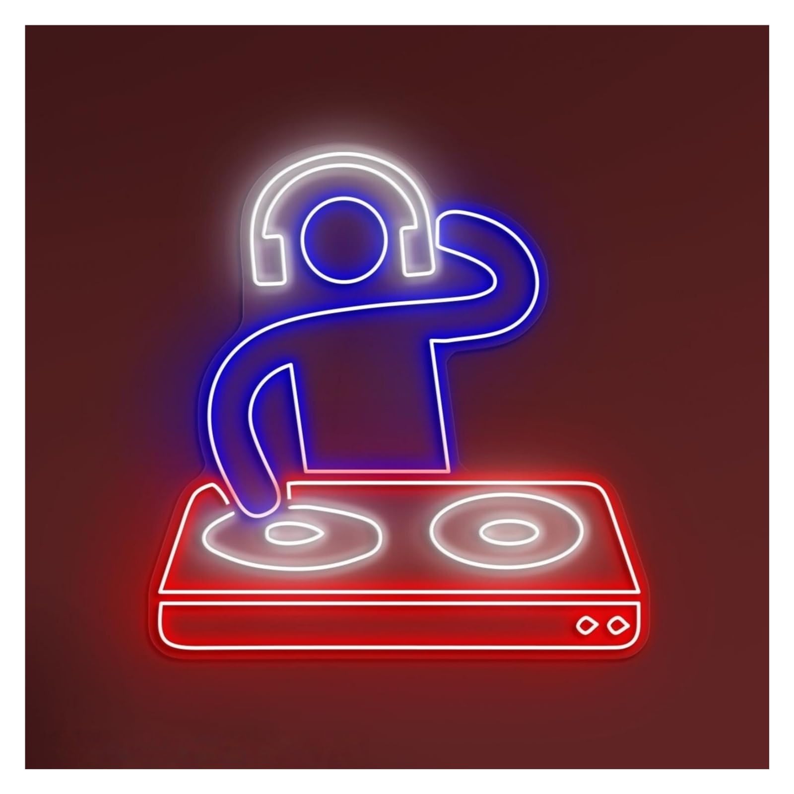 Hanging Art Neon Signs DJ Neon Sign, Suitable For Home Wall Decor With Brightness Adjustable 55cm