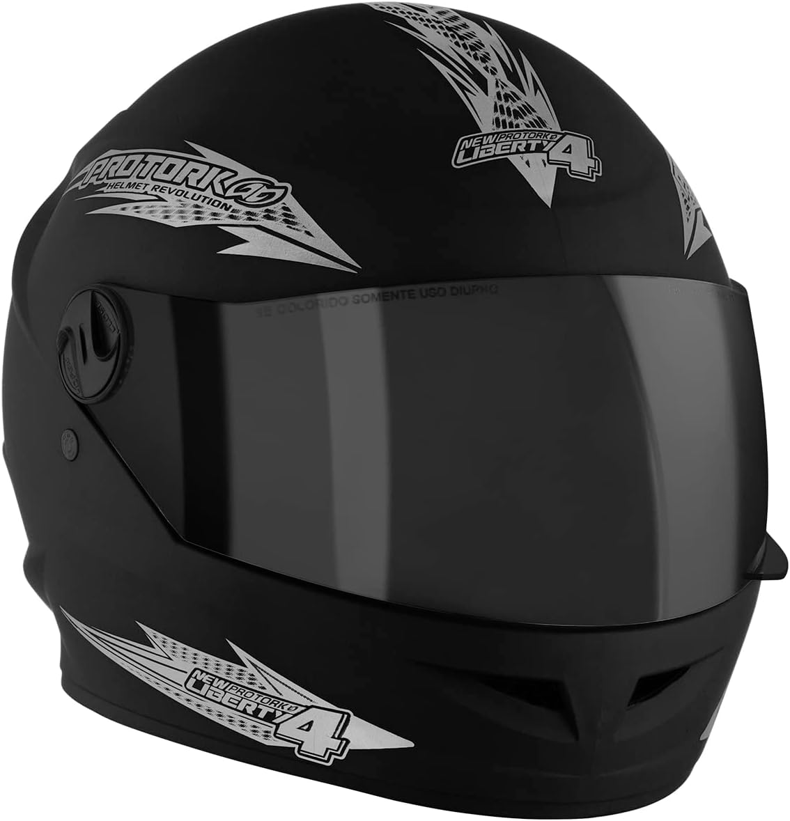 CAPACETE FECHADO PRO TORK NEW LIBERTY 4 SOLID PRETO FOSCO TAM. 60 VIS. FUMÊ