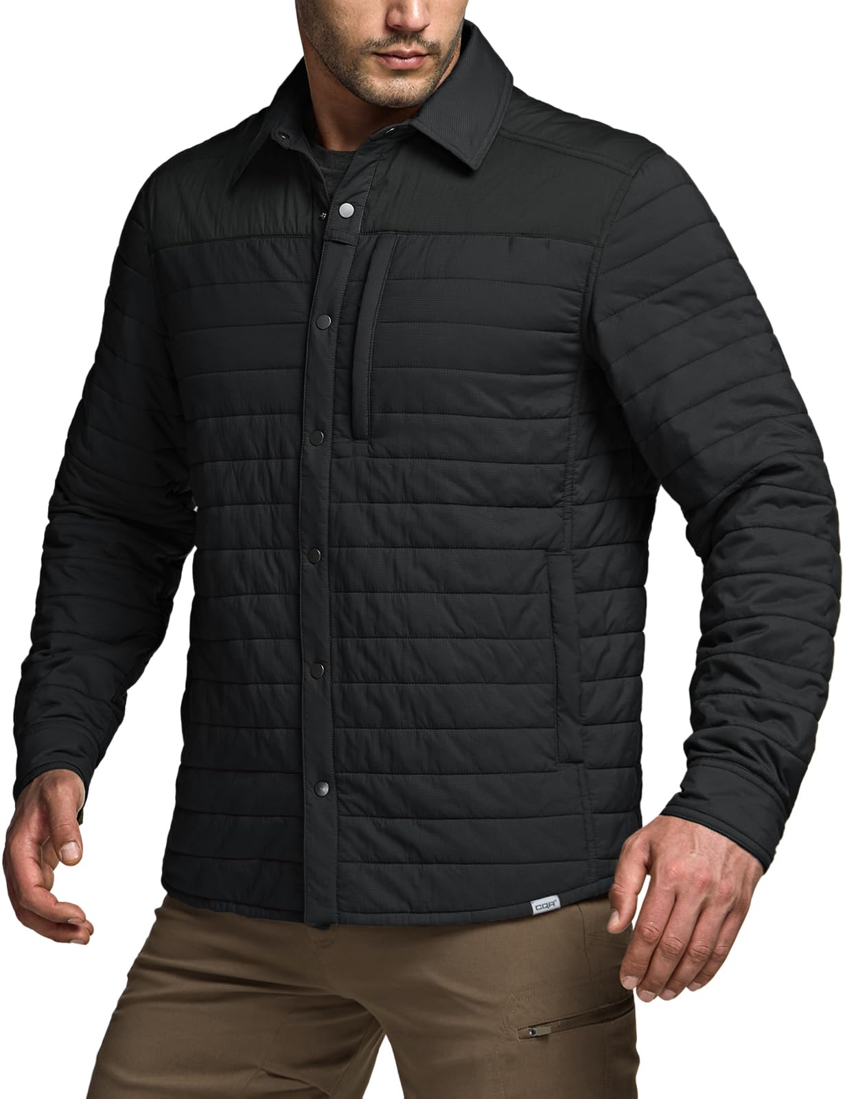 CQR Men's Lightweight Warm Insulated Jacket, Windproof Water Resistant Winter Active Coat for Hiking Work Outdoor Tactical