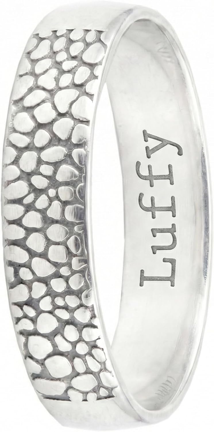 Custom Dog Nose Print Sterling Silver Ring – No Messy Wax or Kit Required! | Honor Your Once-In-A-Lifetime Bond | Dog Memorial Gift | Cat Lover Gifts | Loss of Pet Jewelry | Gold or Rose Gold Rings R4