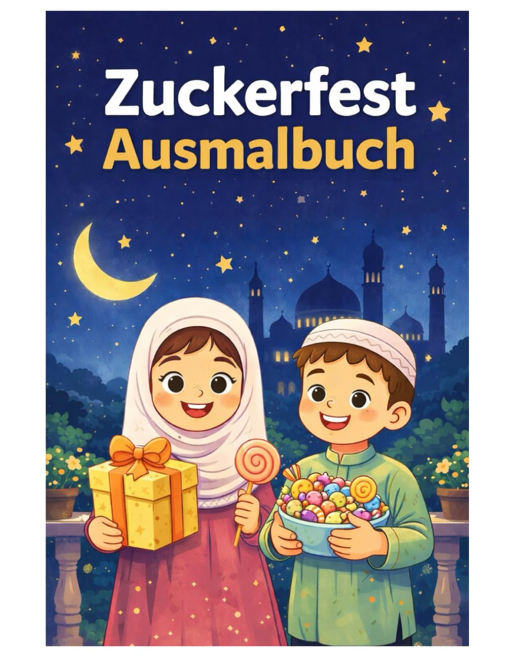 Zuckerfest Ausmalbuch: 50 fröhliche Ausmalbilder rund um Familie, Freude und Tradition – Für Kinder und Erwachsene zum Ausmalen und Entspannen