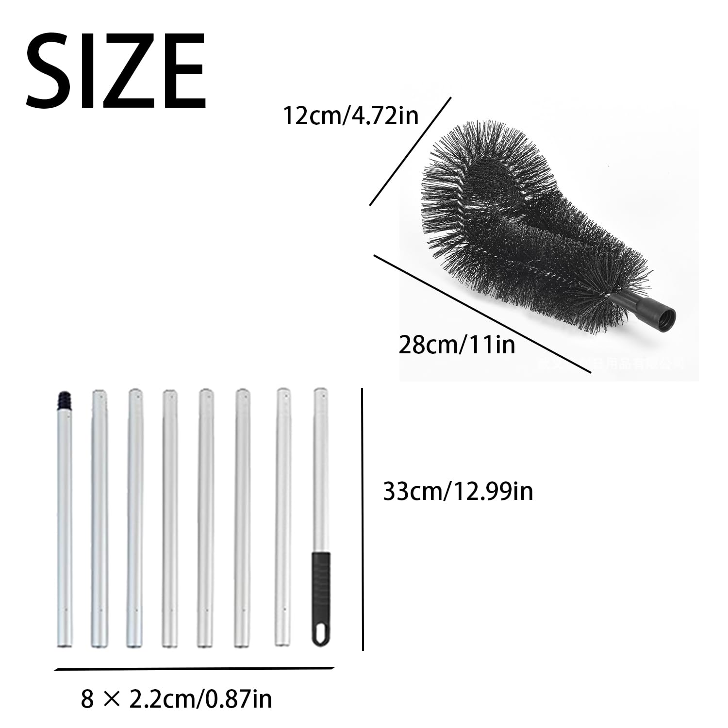 Outils De Nettoyage De Gouttière, Nettoyage Gouttiere Toit Détachable, Pelle Nettoyante Pour Gouttière De 286cm, Avec 8 Extension Pole