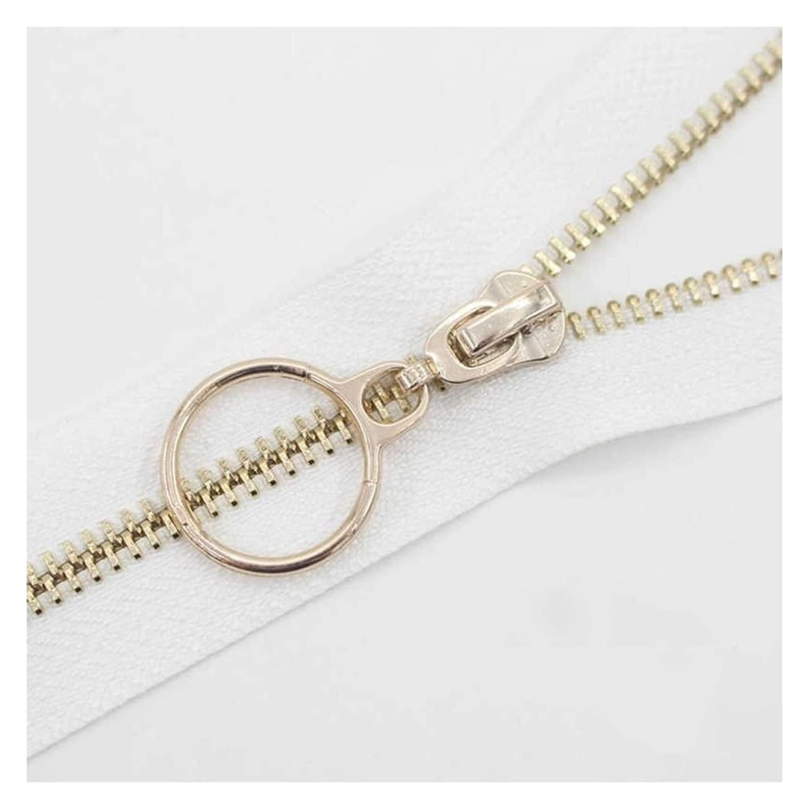 Zip, 1pcs Metal Zipper, Close-End Zippers for Sewing Zip Garment Accessories Jeans 15-45cm #5(White Gold Tooth,35cm)