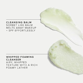 Farmacy Deep Double Cleanse Skincare Gift Set - Green Clean Makeup Remover Cleansing Balm & Whipped Foaming Face Wash for Oily Skin - Melts Away Makeup & Helps Promote Healthy Skin