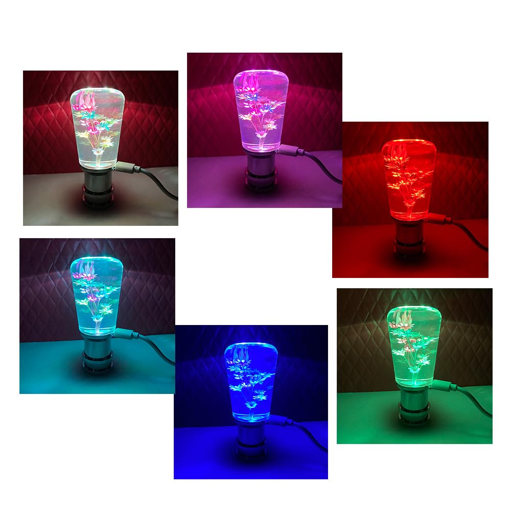 Amazon.co.jp: LEDが6色に光る！ 水中花 ショート シフトノブ 高さ10.2