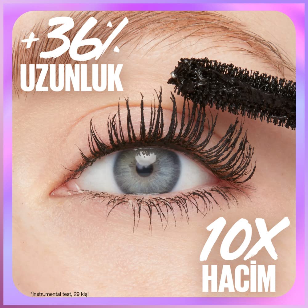 Maybelline New York Falsies Surreal Maskara + Super Stay Vinyl Ink Uzun Süre Kalıcı Likit Parlak Ruj 15 Peachy