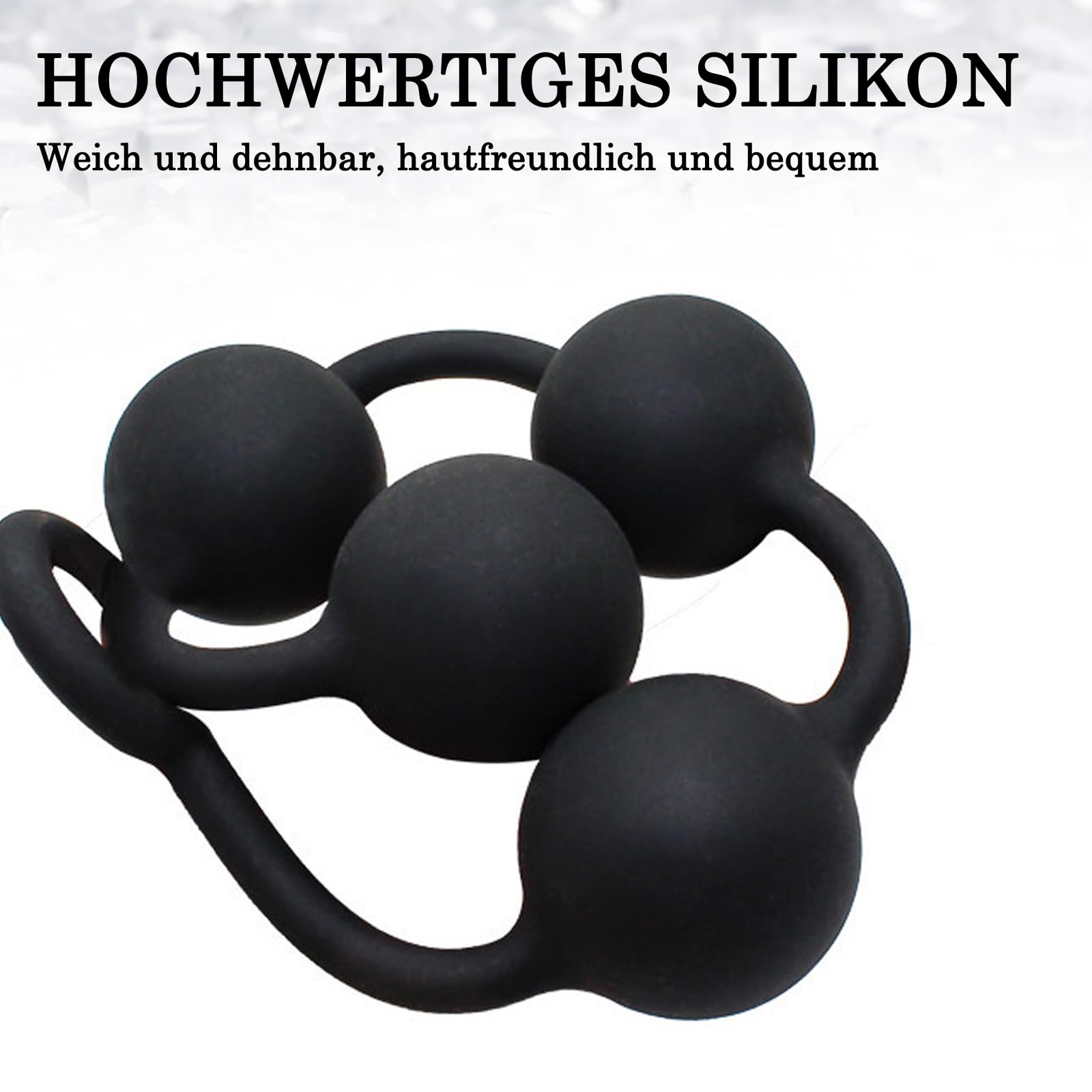 BDSMAGE Tapón Anal de Silicona Extra Largo, Tapón Anal con 4 Bolas, Dilatador Anal Juguete Sexual Erótico para Hombres y Mujeres, Masturbador Juego de Juguetes Anales (L)