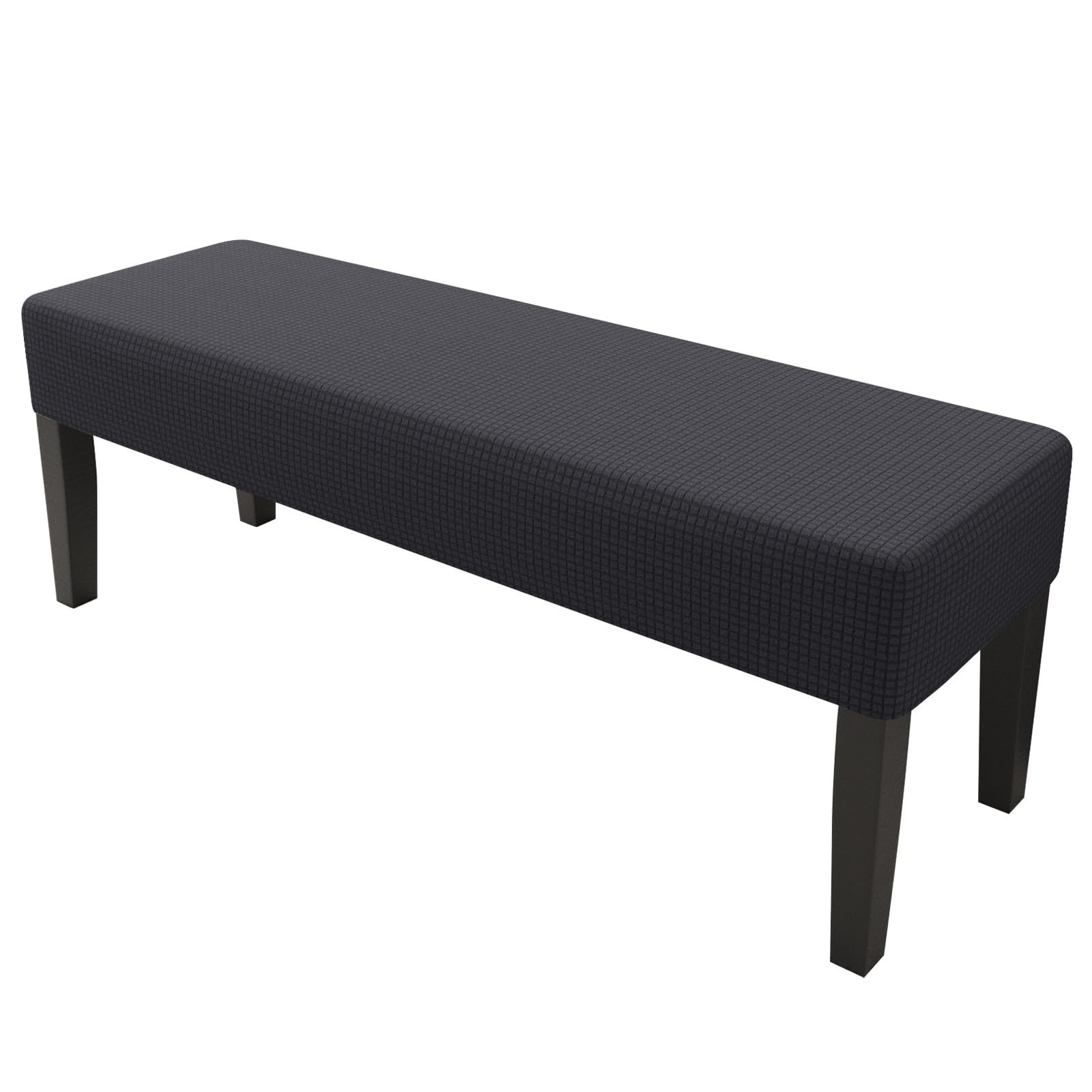 Fodera elasticizzata e lavabile, per panca da pranzo, protezione elastica per cucina e camera da letto, adatta per panche regolari da 6558 cm, copertura in pelliccia Recle durevole (grigio scuro, XL