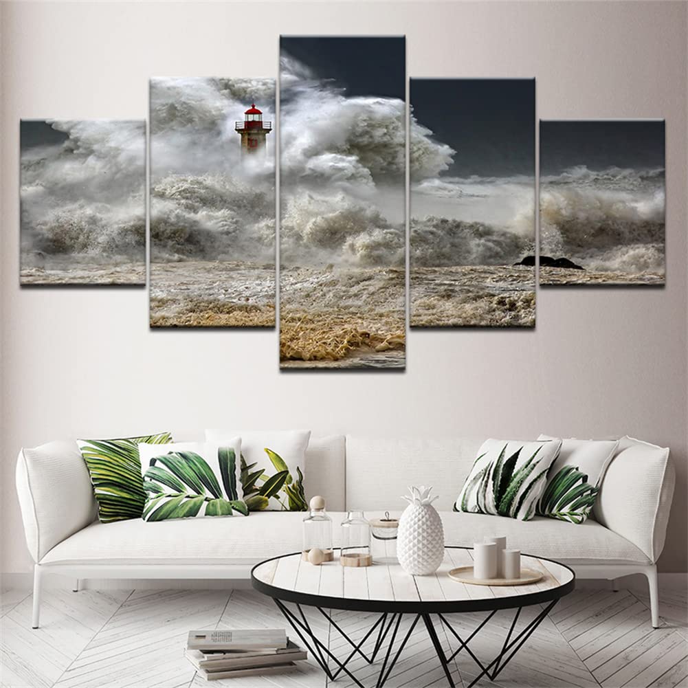 Peinture diamant phare pour rompre l'ennui kit mosaïque 5D grande taille décoration salon