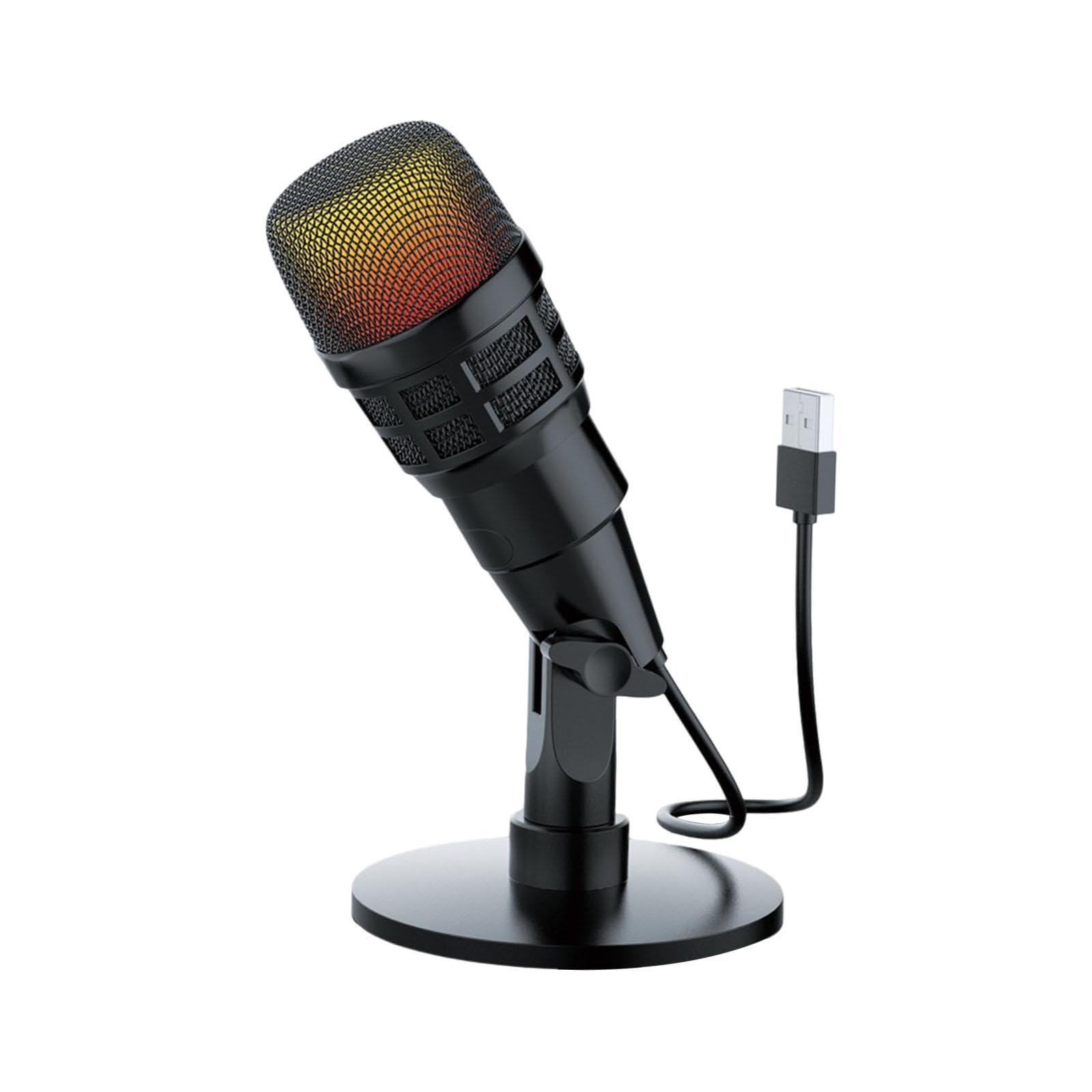 Gaming USB Microphone for PC Lightweight RGB for Recording Studio Podcasting No pattern-image-48