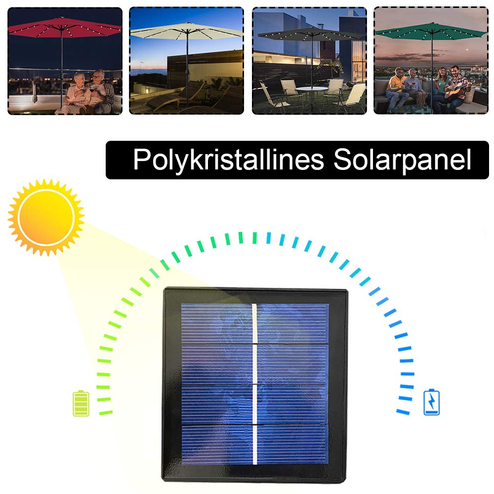 UISEBRT Parasol en aluminium inclinable avec manivelle Protection UV 40+