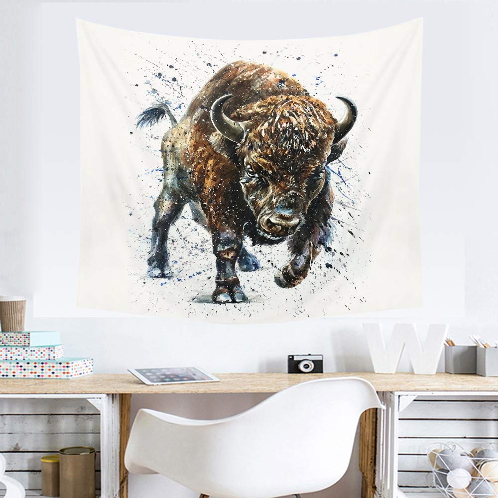 Amazon.co.jp: HGOD DESIGNS バッファロータペストリー 壁掛け