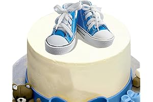 Exquisite Blue Shoes Cake Topper for Memorable Baby Showers