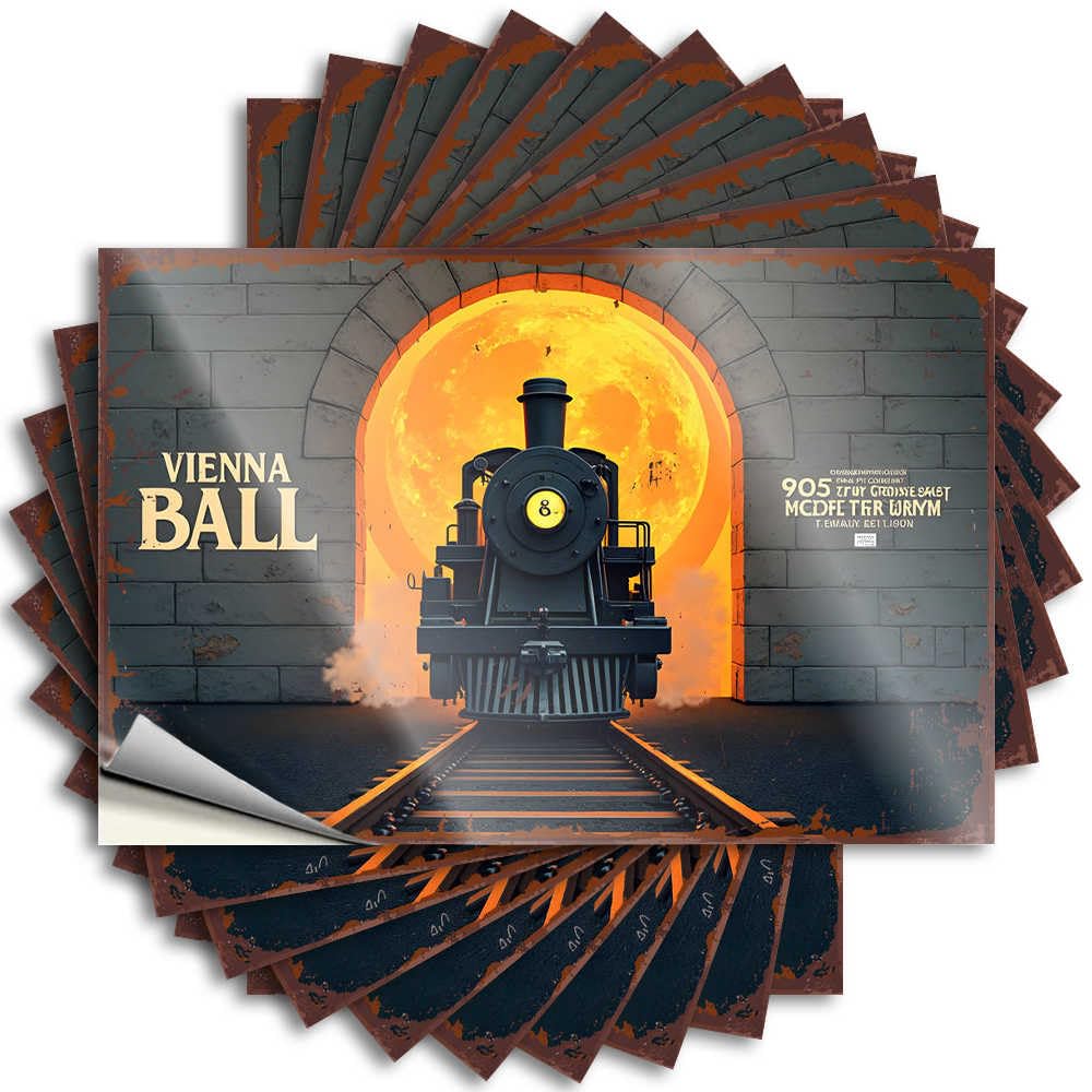 Home Gifts Girly Decal - Vienna Ball: Steam Into Adventure Removable Decal Door Easy Peel for Adults(12X18CM)