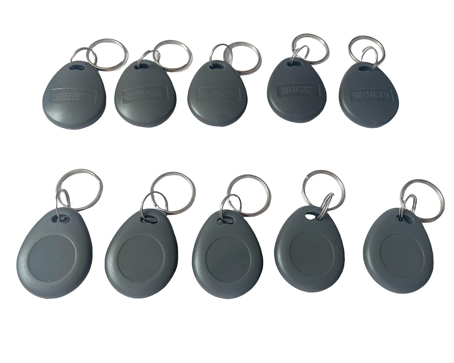 40Pcs Grey EM4100 125Khz RFID Proximity ID Card Token Tag Key Ring