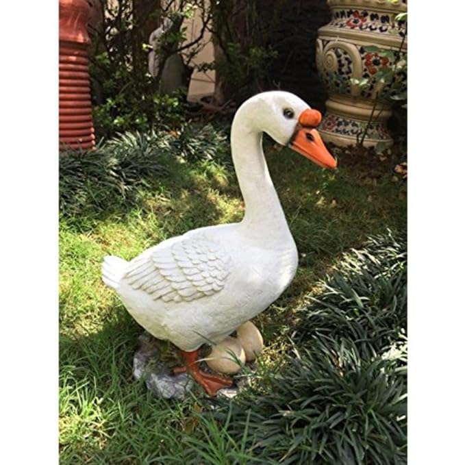 The Decorshed Pack of 2 Duck with Goose for & Garden Decoration Garden Statues White Duck for Garden Animal for Garden 2