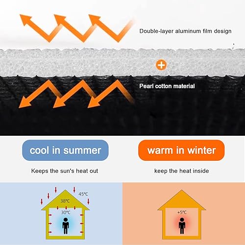 Miniatura 3 de Película reflectante de privacidad para ventana con bloqueo solar, película de aislamiento térmico de papel de aluminio, control de calor, tinte