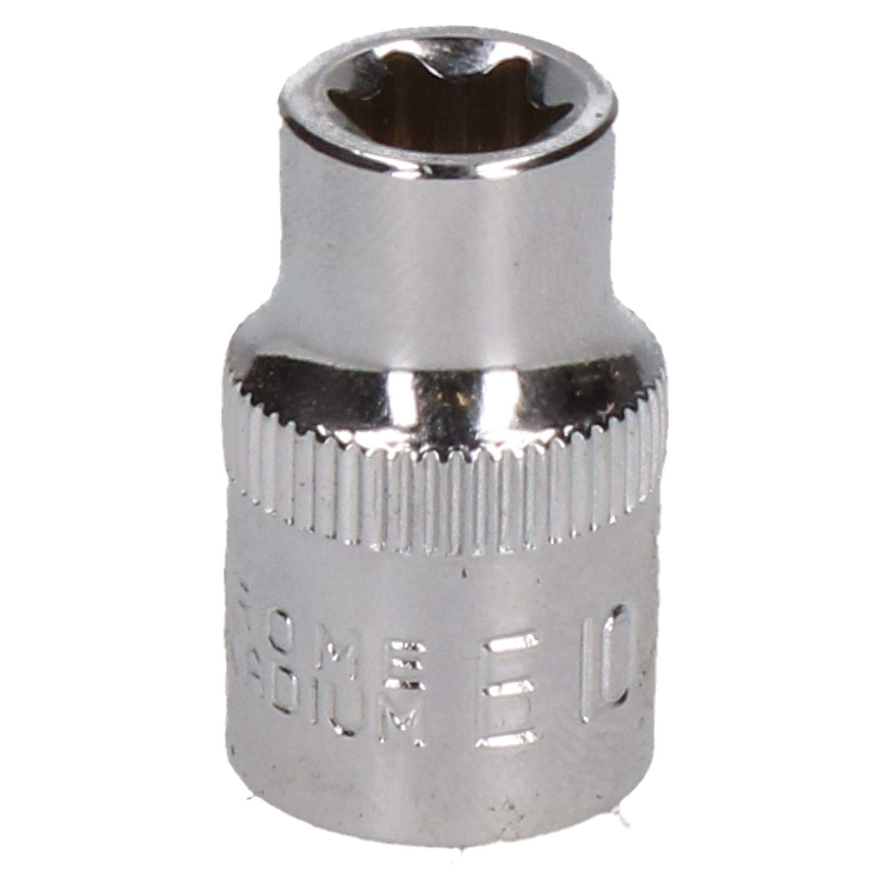 E10 Female Torx Socket Star Bit 3/8" Drive Standard External Chrome Vanadium Steel