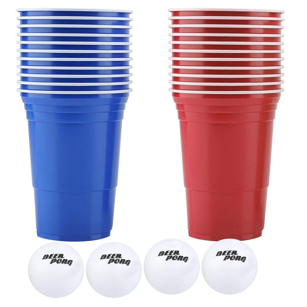 Ensemble de 22 gobelets colorés et 4 balles de ping-pong au rebond optimal
