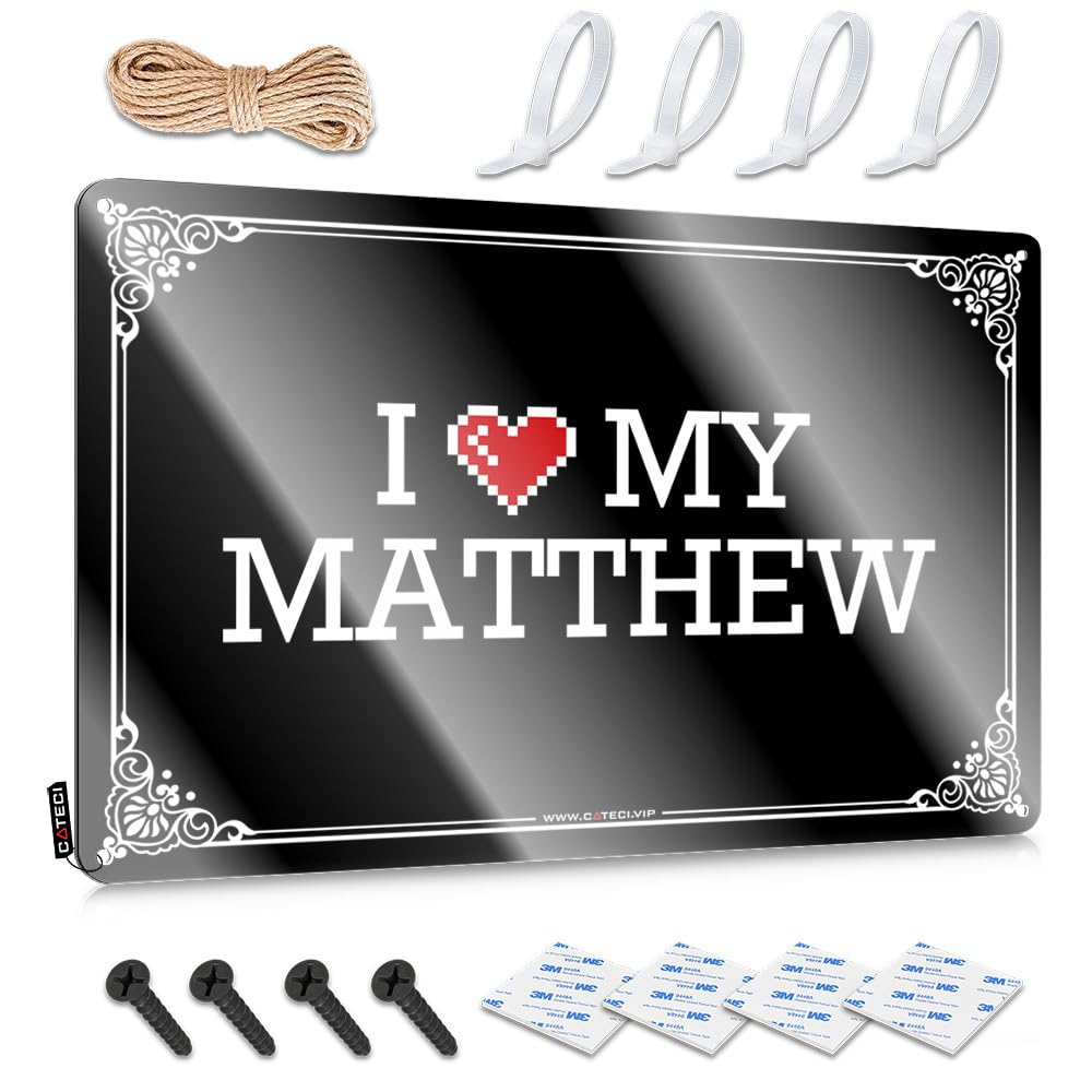 Outdoor Patio Decor Custom Funny Sign | I Love My Matthew Nostalgic For Mancave Living Room(20X30CM)