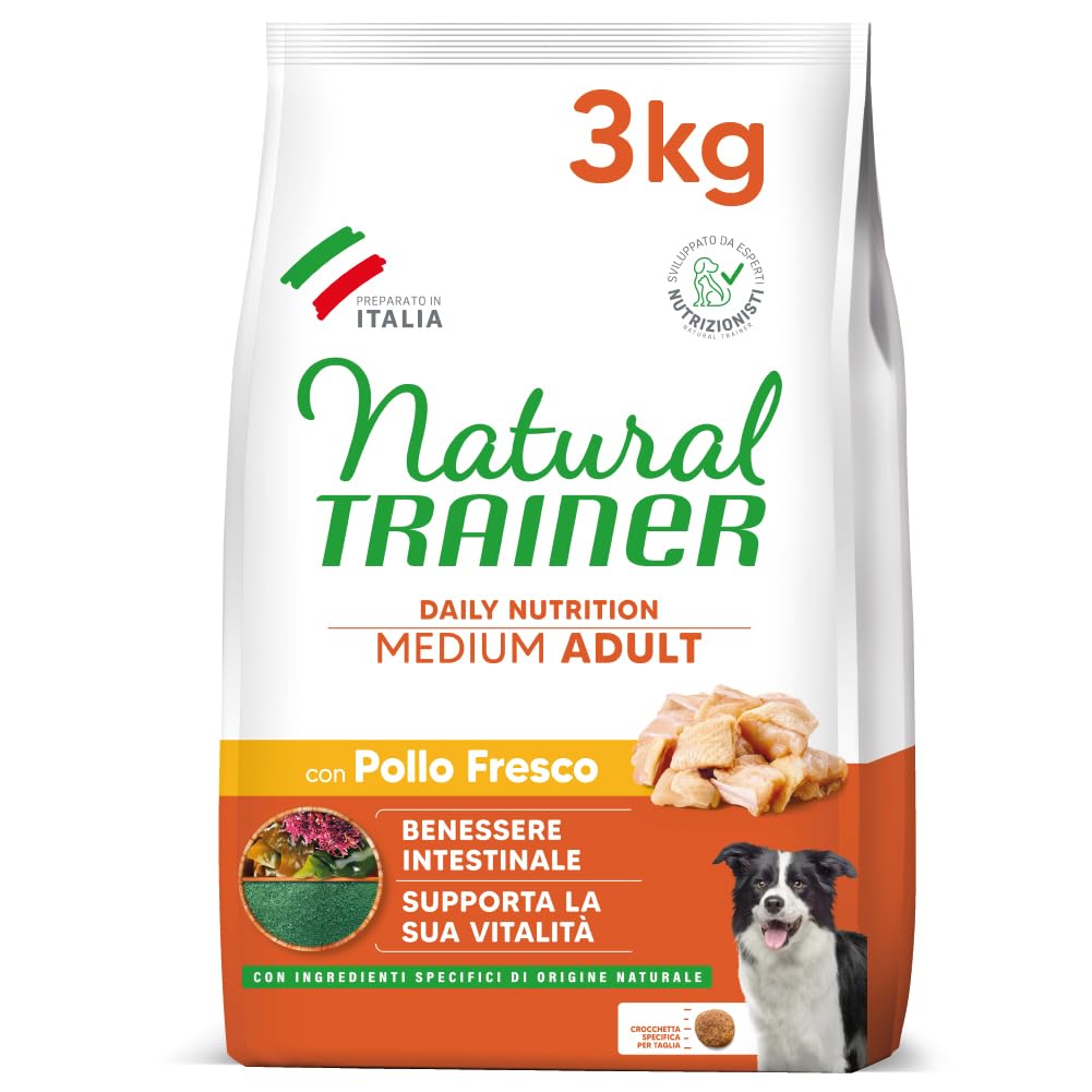 Trainer Natural Cibo per Cani Medium Adult, Pollo, 3 Kg