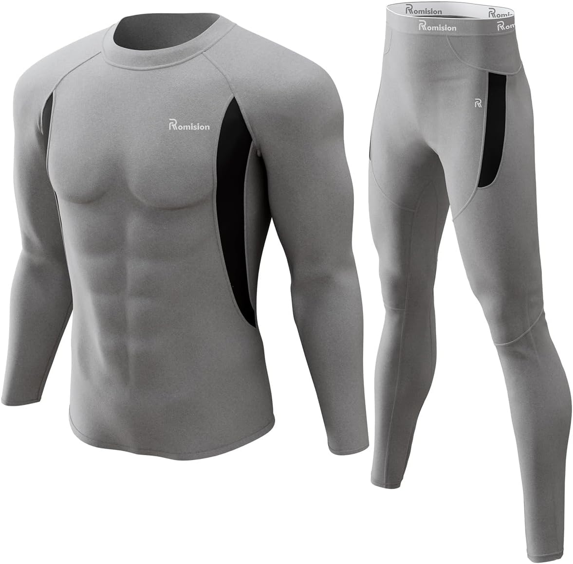 romision Thermal Underwear for Men Long Johns Fleece Lined Hunting Gear Bottom Top Set Base Layer for Cold Weather Gift
