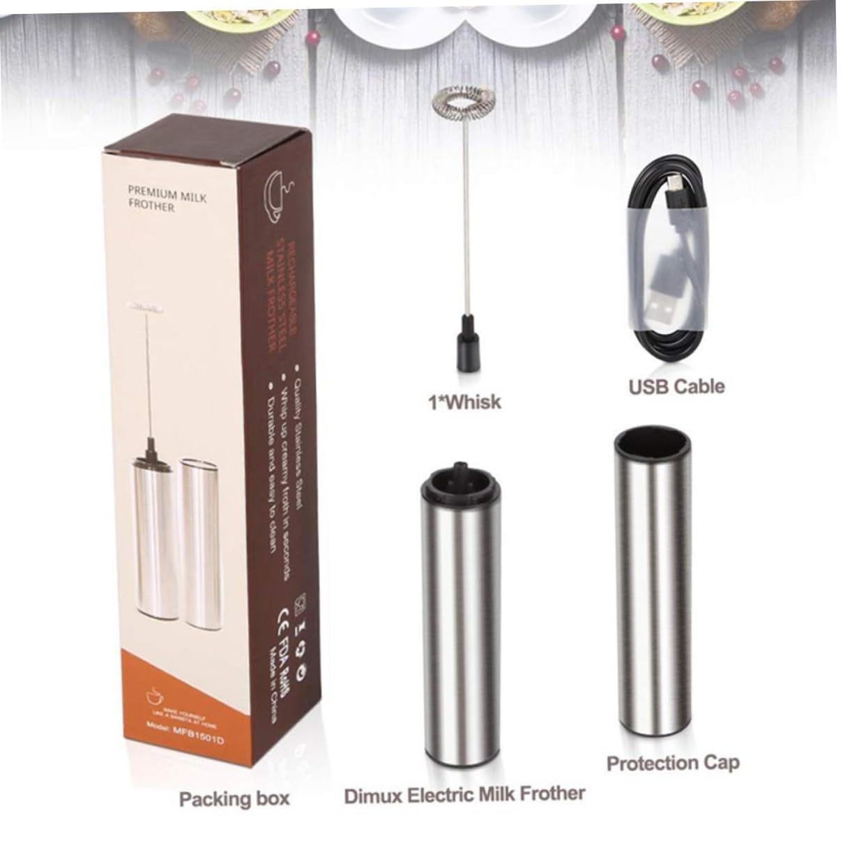 CLISPEED Montalatte Elettrico Portatile in Acciaio Inox, Frusta per Uova a Immersione Ricaricabile Usb, Utensile da Cucina Ergonomico per Cappuccino, Latte e Miscele al Cioccolato