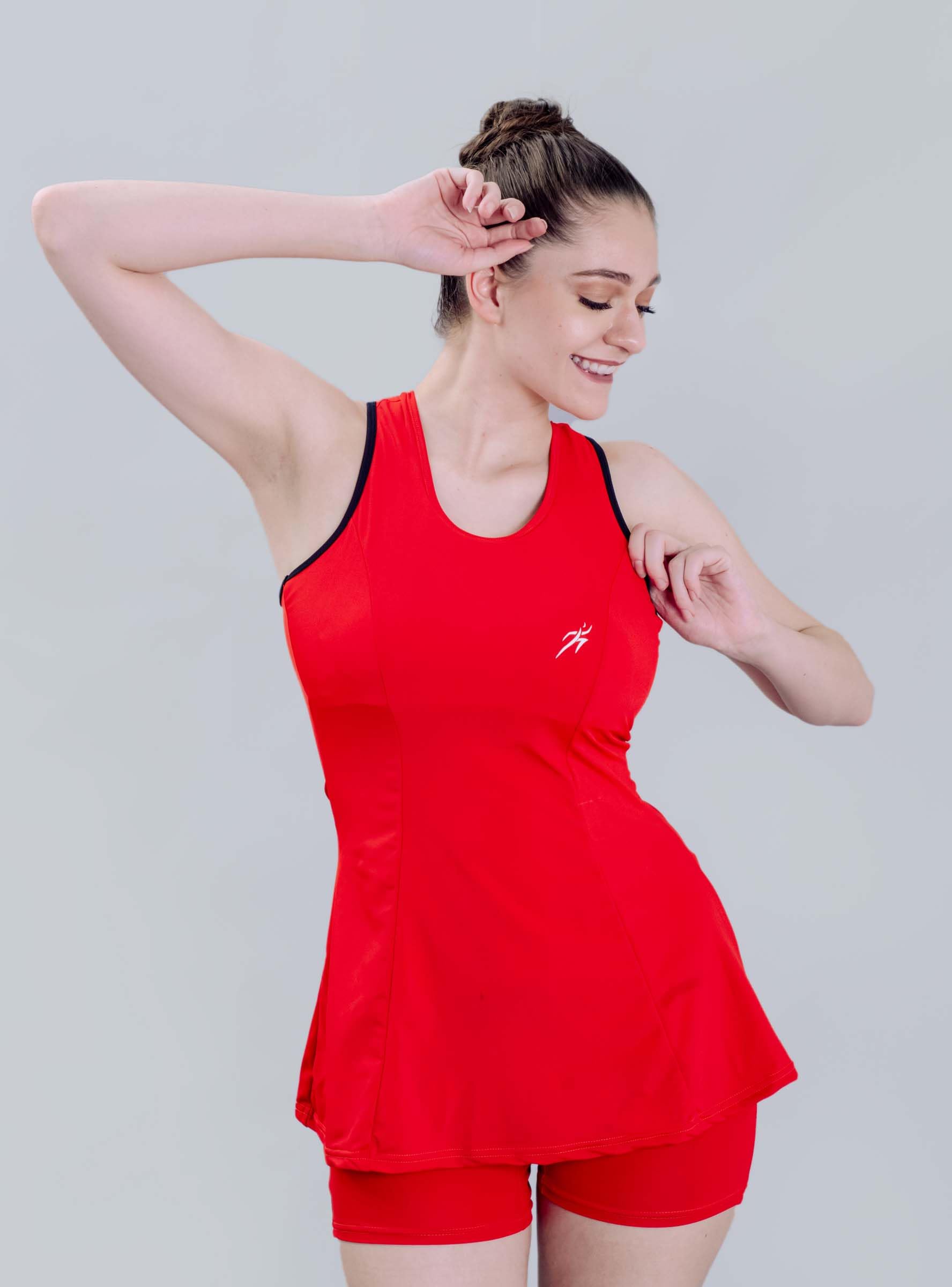 Keepfit Women's Round Neck Padded Swimsuit Frock Style top with boy Shorts Orange |Swimming Suit for Women 4