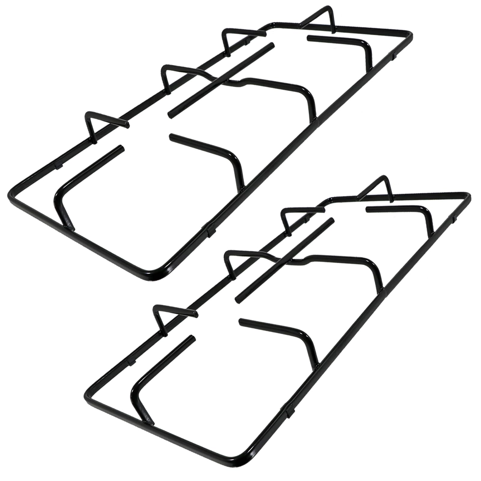 SPARES2GO Pfannenstütze, Brennerrostständer, Schwarz, Edelstahl, Erdgas, Kochzubehör, 2 x 475 mm x 233 mm, Ofen