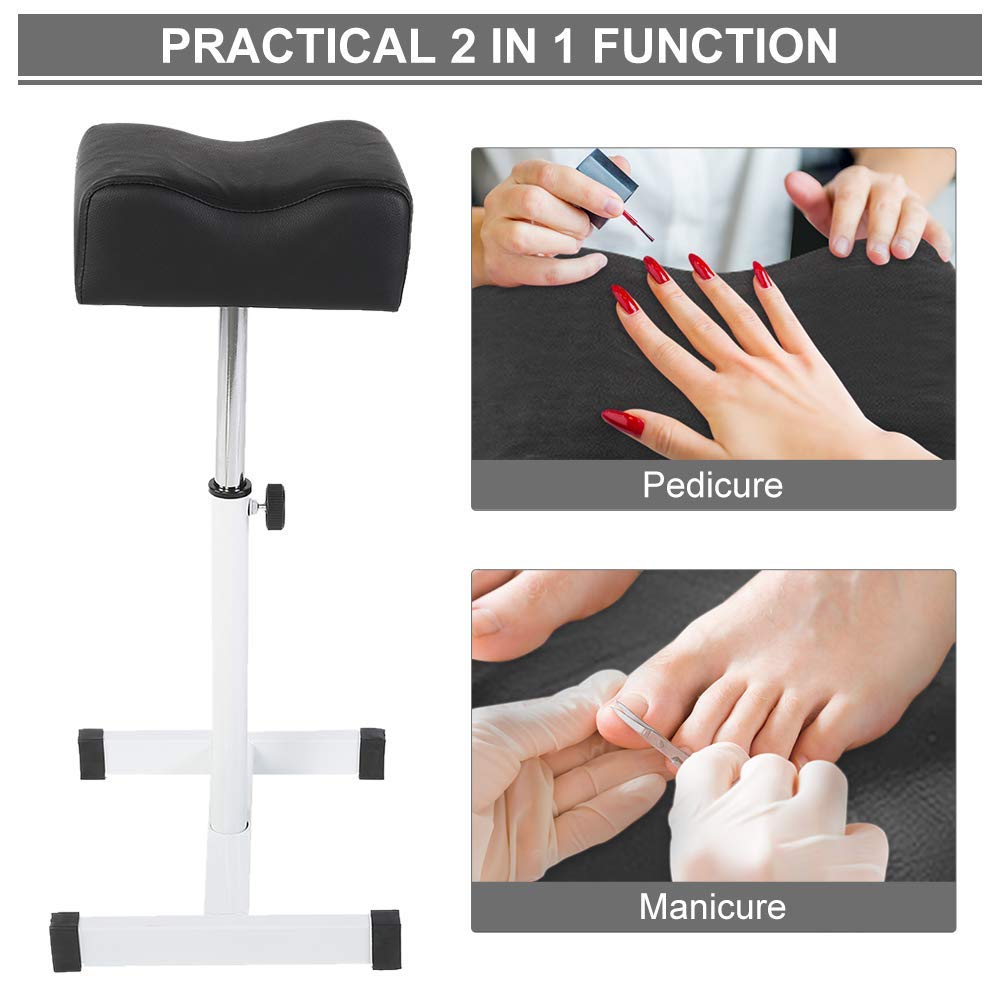 Ejoyous Tabouret de Pédicure Réglable, Repose-Pieds pour Spa et Massage, Chaise de Soins des Pieds pour Manucure, 48-68 cm