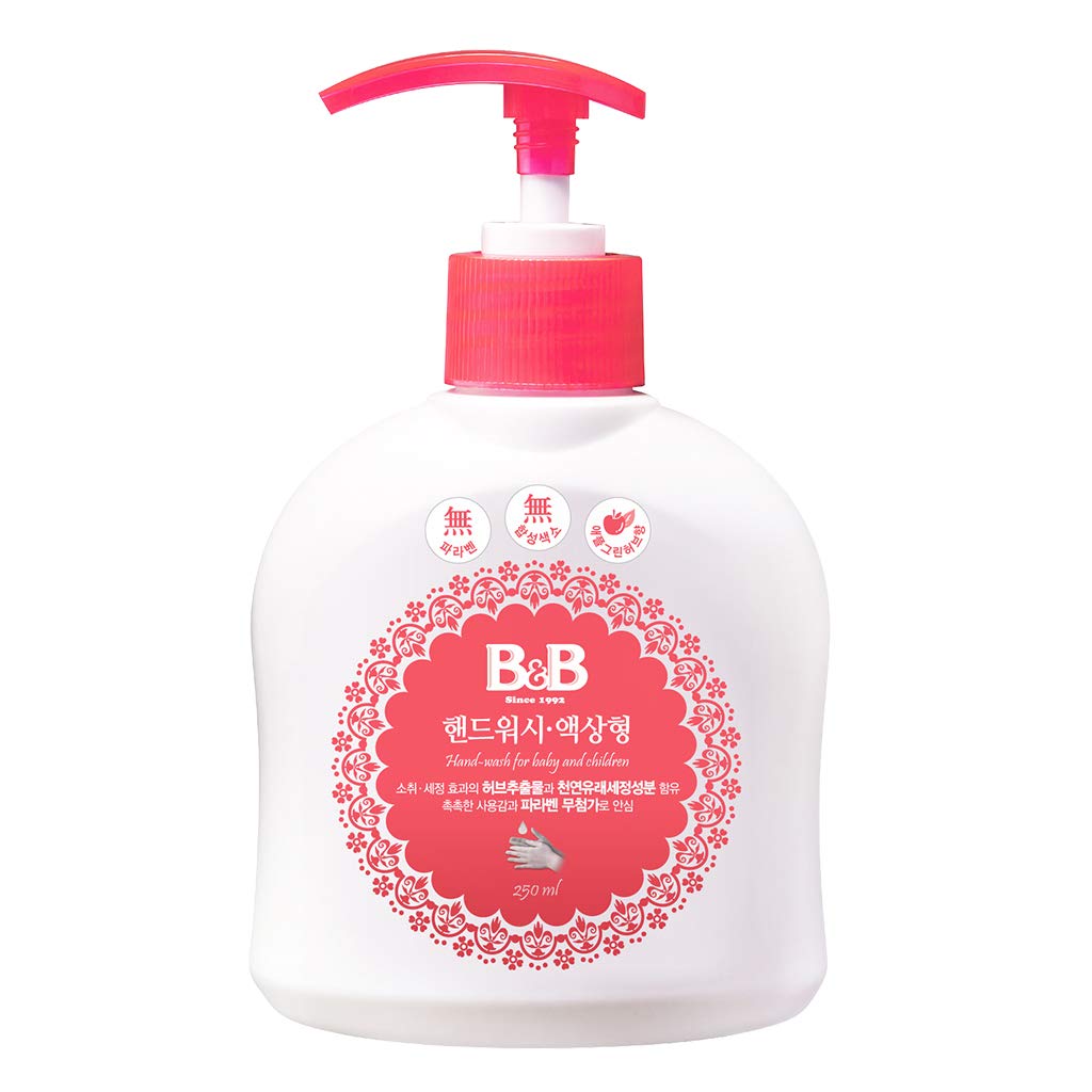 B&B 3 Pack Hand Wash for Baby and Children Liquid Type 8.5 fl.oz. (250ml) - Ultra Mild Babies and Kids Foaming Hand Wash for Sensitive Skin | No SLS or Paraben | Natural Apple Green Herb Scent : Baby