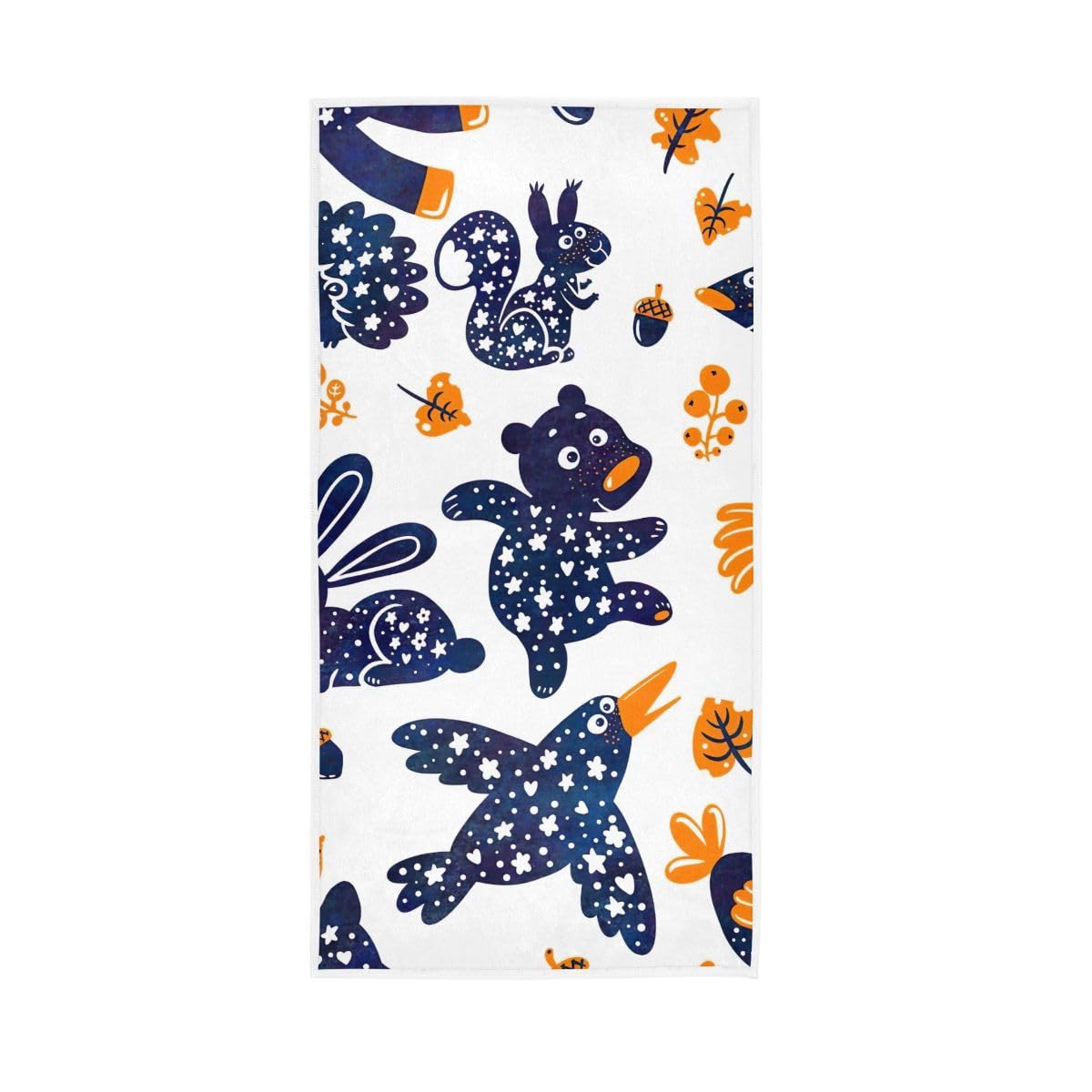 HUYGD Horse Deer Fox Rabbit Hand Towels, Hand Towels Bathroom 15 x 30 Inches, Spa Towels