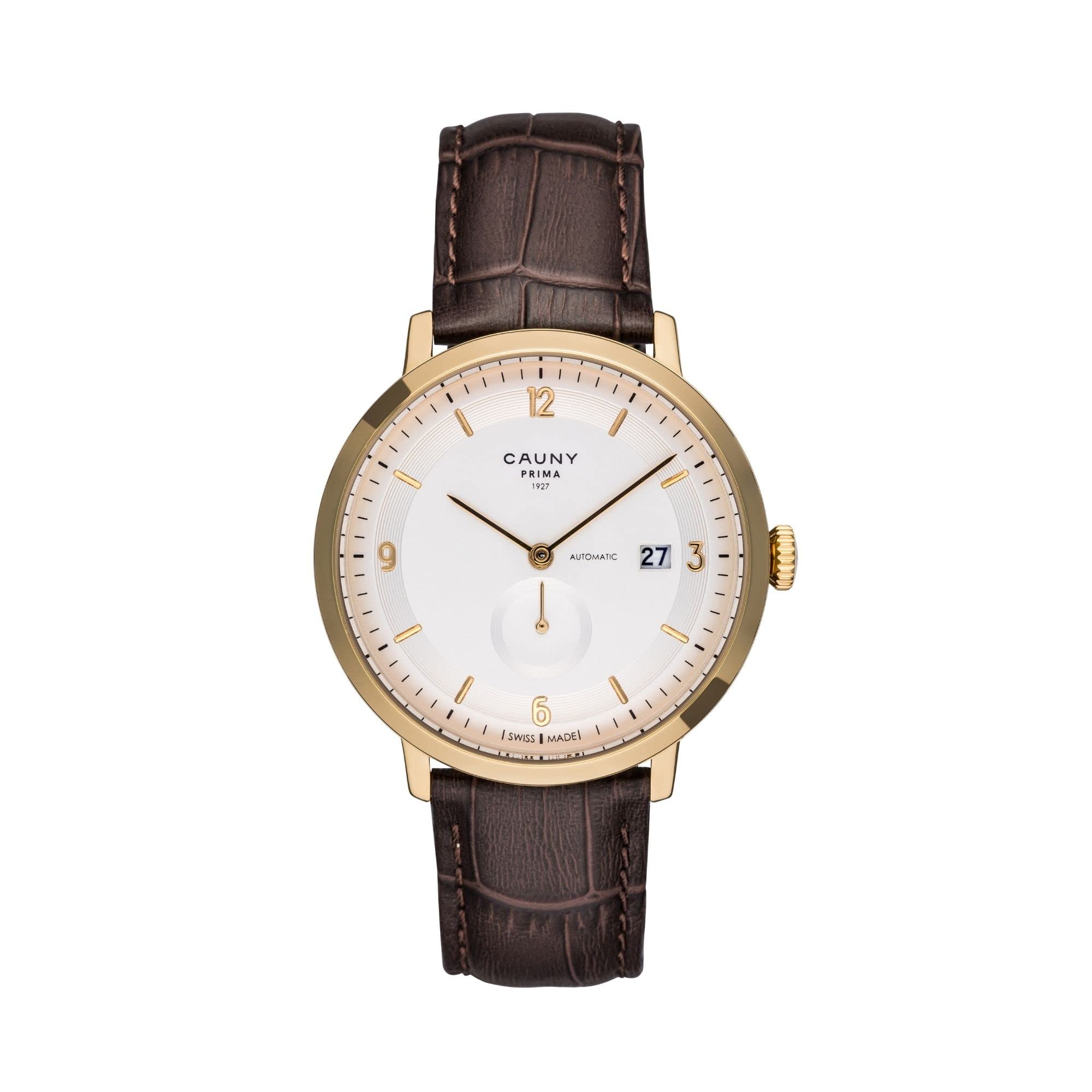 CAUNYMen's Analog Watch | Prima Automatic Gold Limited Edition | Automatic Movement | 3 Hour Function with Date | Water Resistant 10 ATM | Made of 316L Steel | Swiss Quality