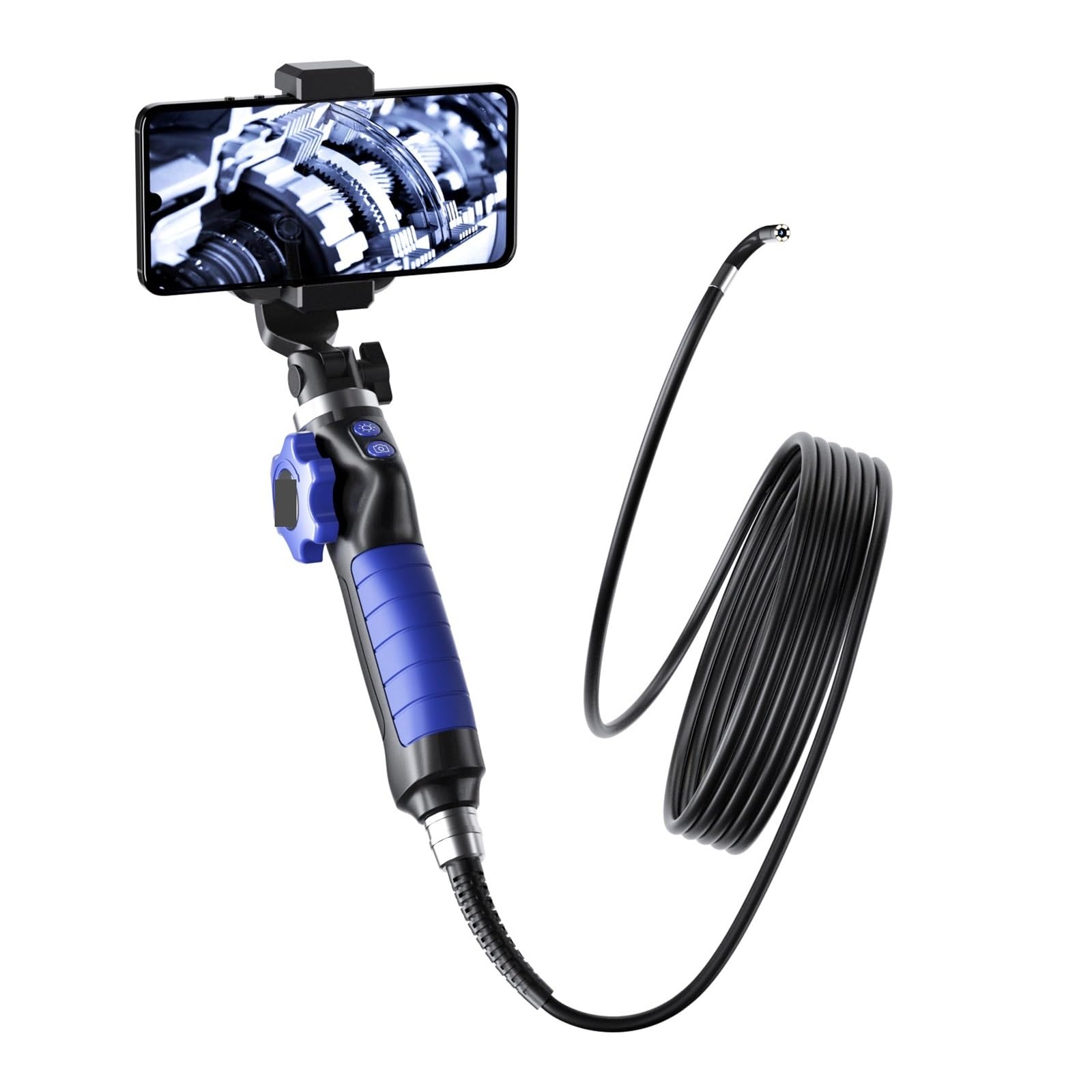 Sewer Camera, 2MP 1080P 6mm 2Way Articulate 180Degree Rotation Steering Industrial Endoscope Smart Phone Inspection Microscope Camera(6mm)