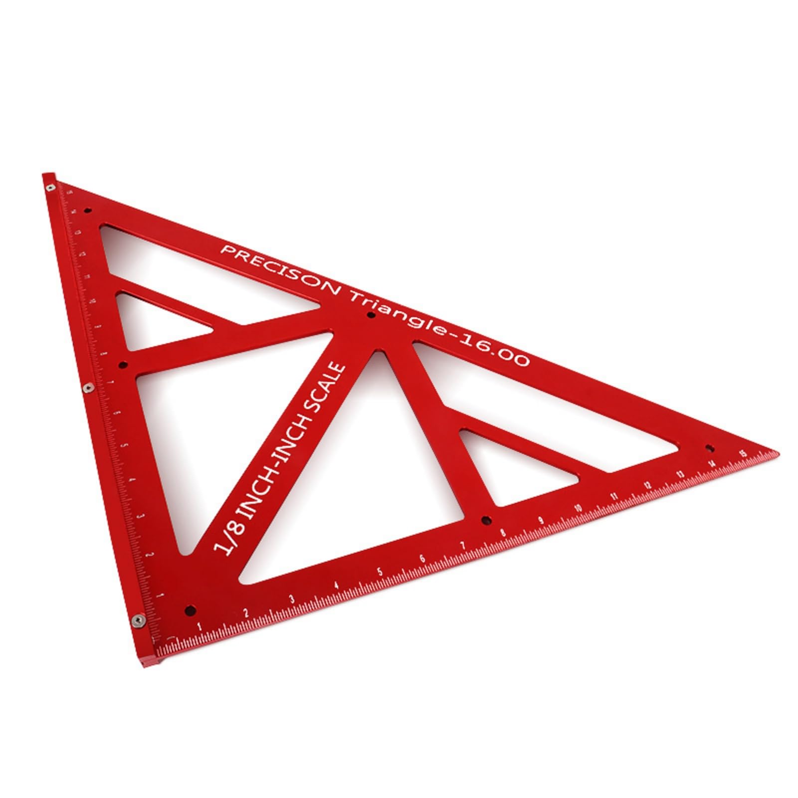 Regla Triangular Carpintero | Escala pulgadas Blanca, Alta Precisión, regla triangular vigueta con Transportador, para Taller, Carpinteros, Profesionales