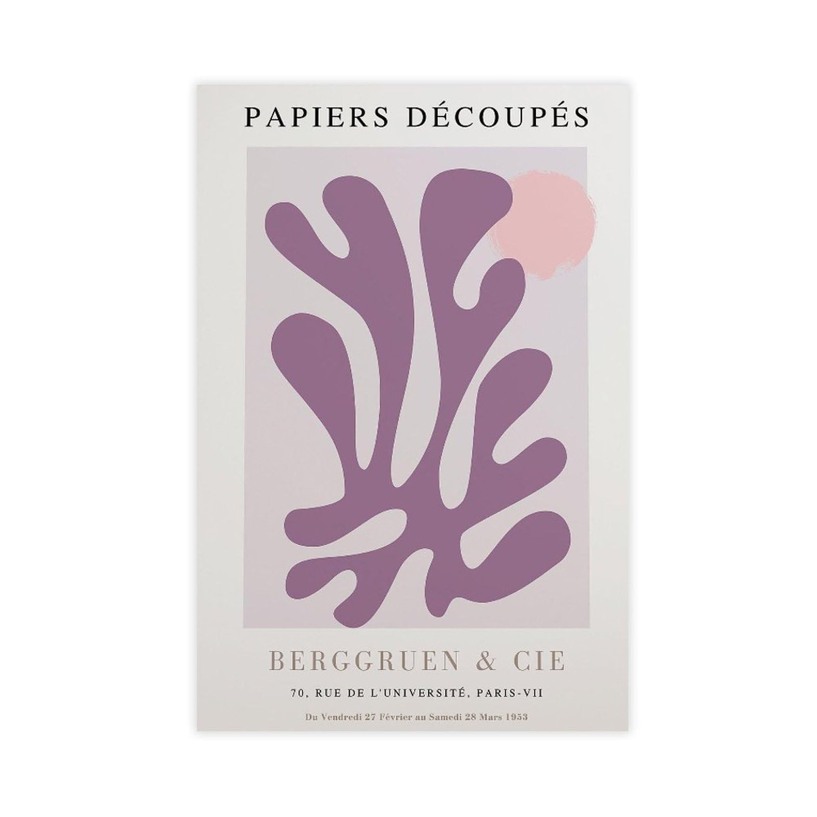 Heyanm Lilac Matisse Print_ Papiers Decoupes Framed Wall Art Canvas Poster Bedroom Office Room Decor Gift Unframe 20X30inch