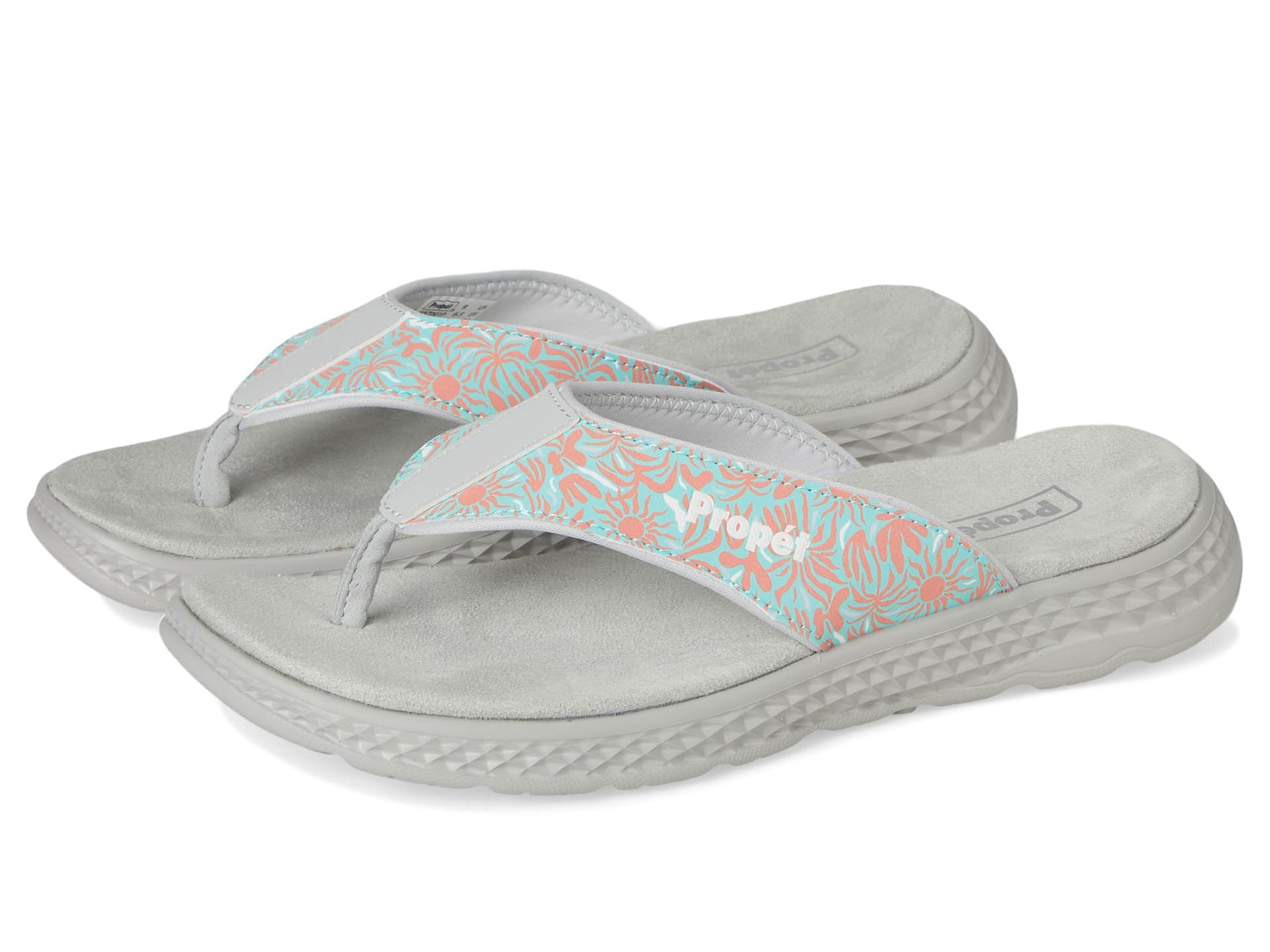 Propét Women's TravelActiv FT Sandals Comfort Footbed Coral Summer 8 M US